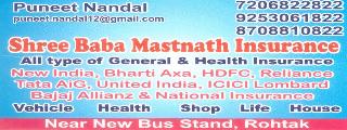 Shree Baba Mastnath Insurance